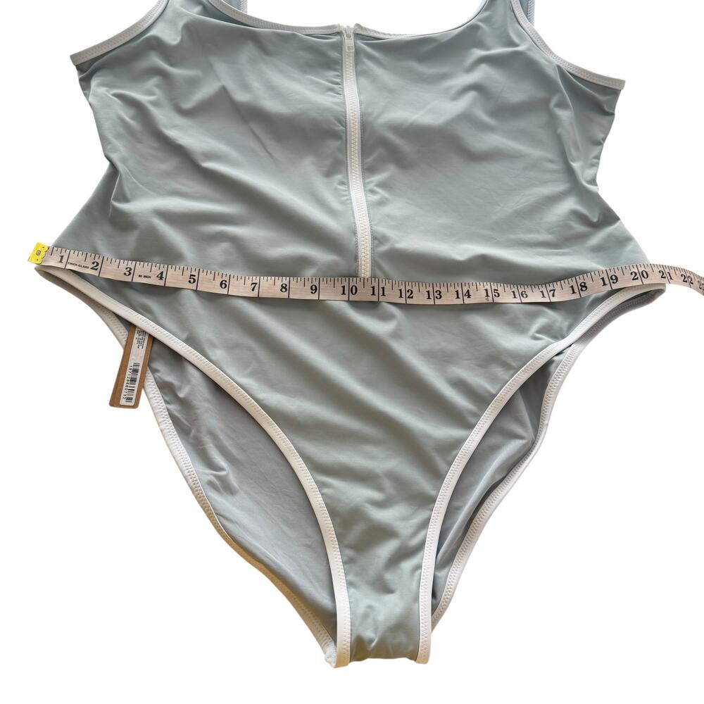 NWT SKIMS  Zip Up Swim Scoop Neck One Piece - Pacific Plus Size‎ 3X New XXXL - Picture 11 of 15